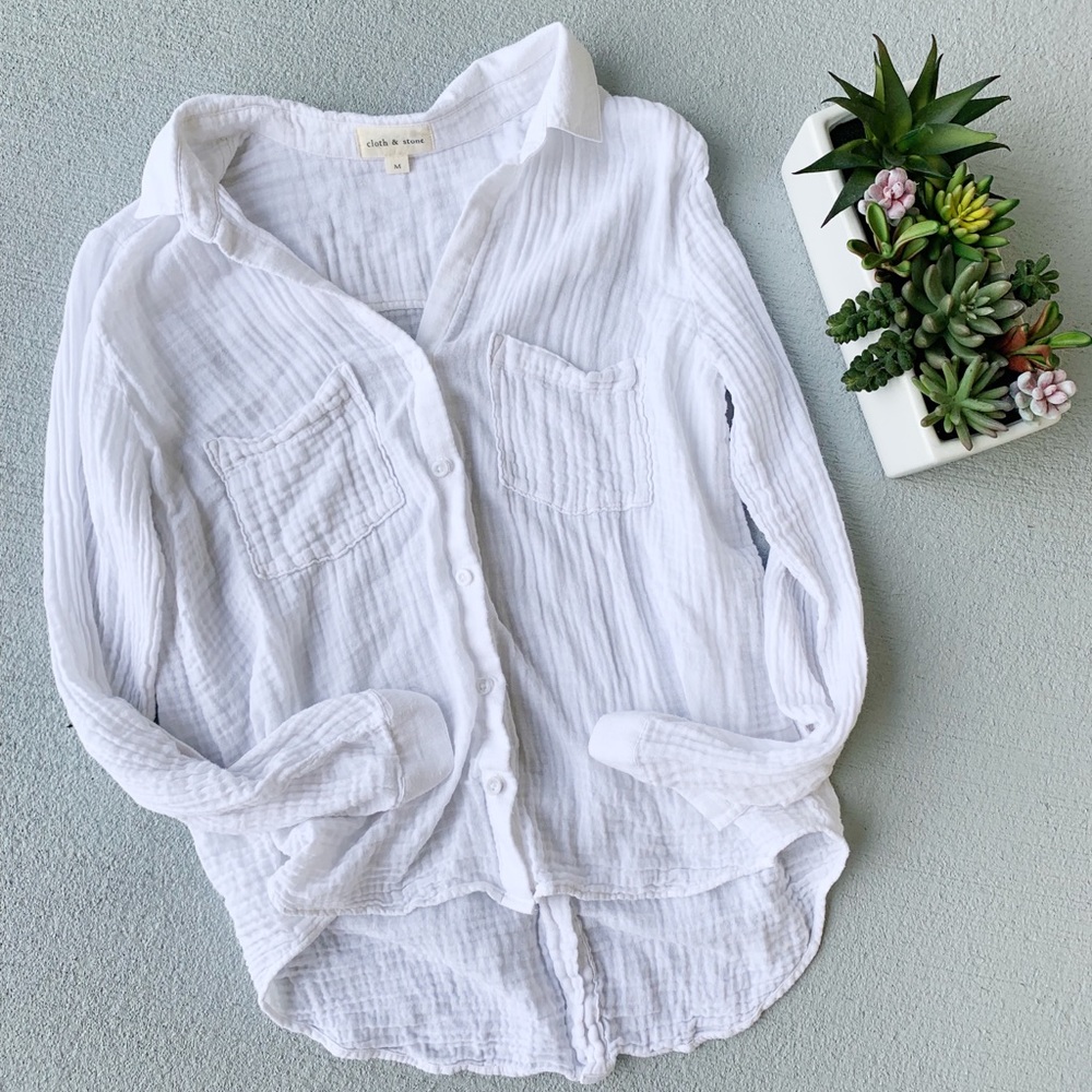 Anthropologie Cloth & Stone Linen Button Down